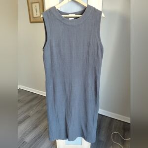 Faherty Gray Organic Cotton Maxi Sleeveless Dress Comfy Airy